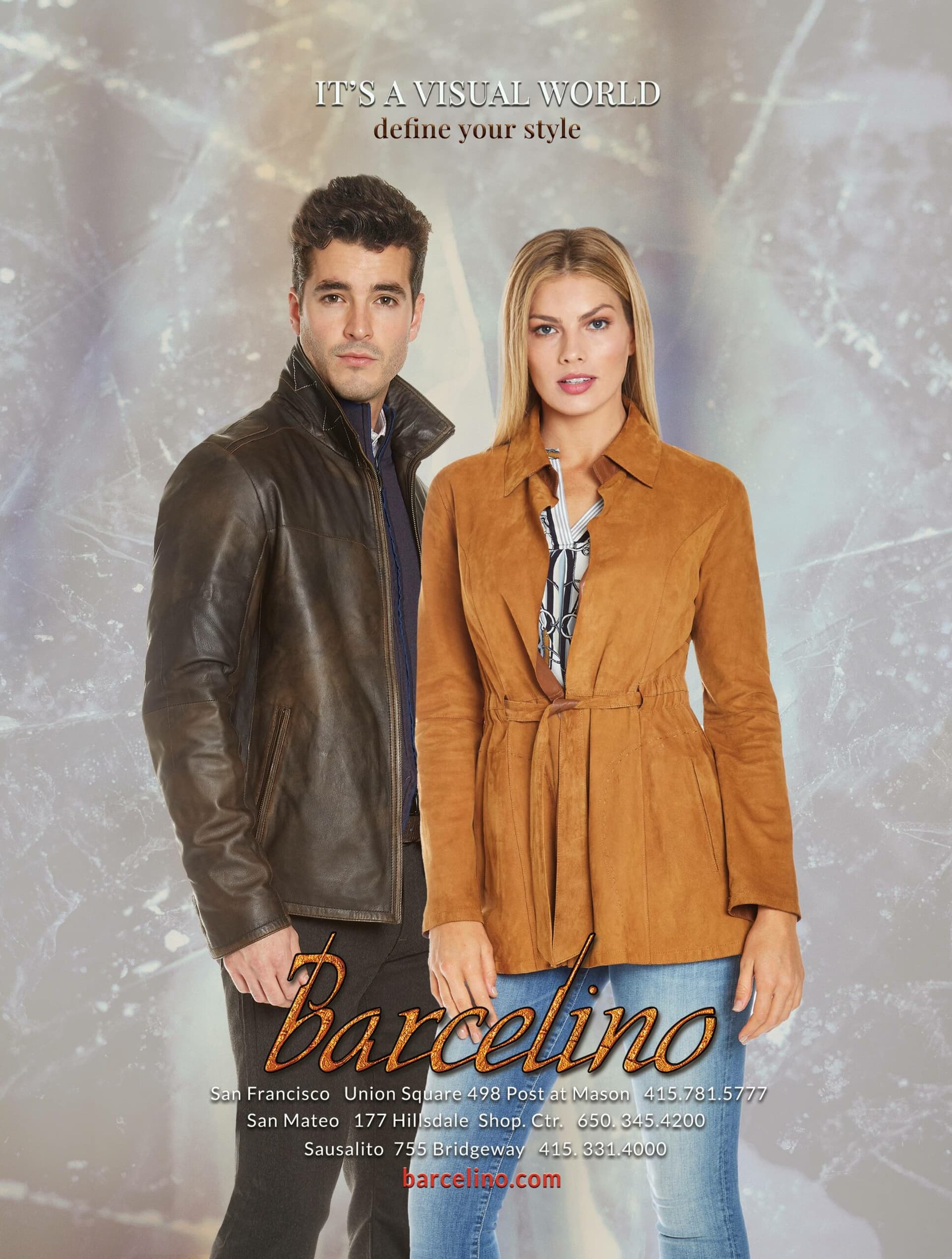 Barcelino Oxan leathers couple in Architectural Digest style layout