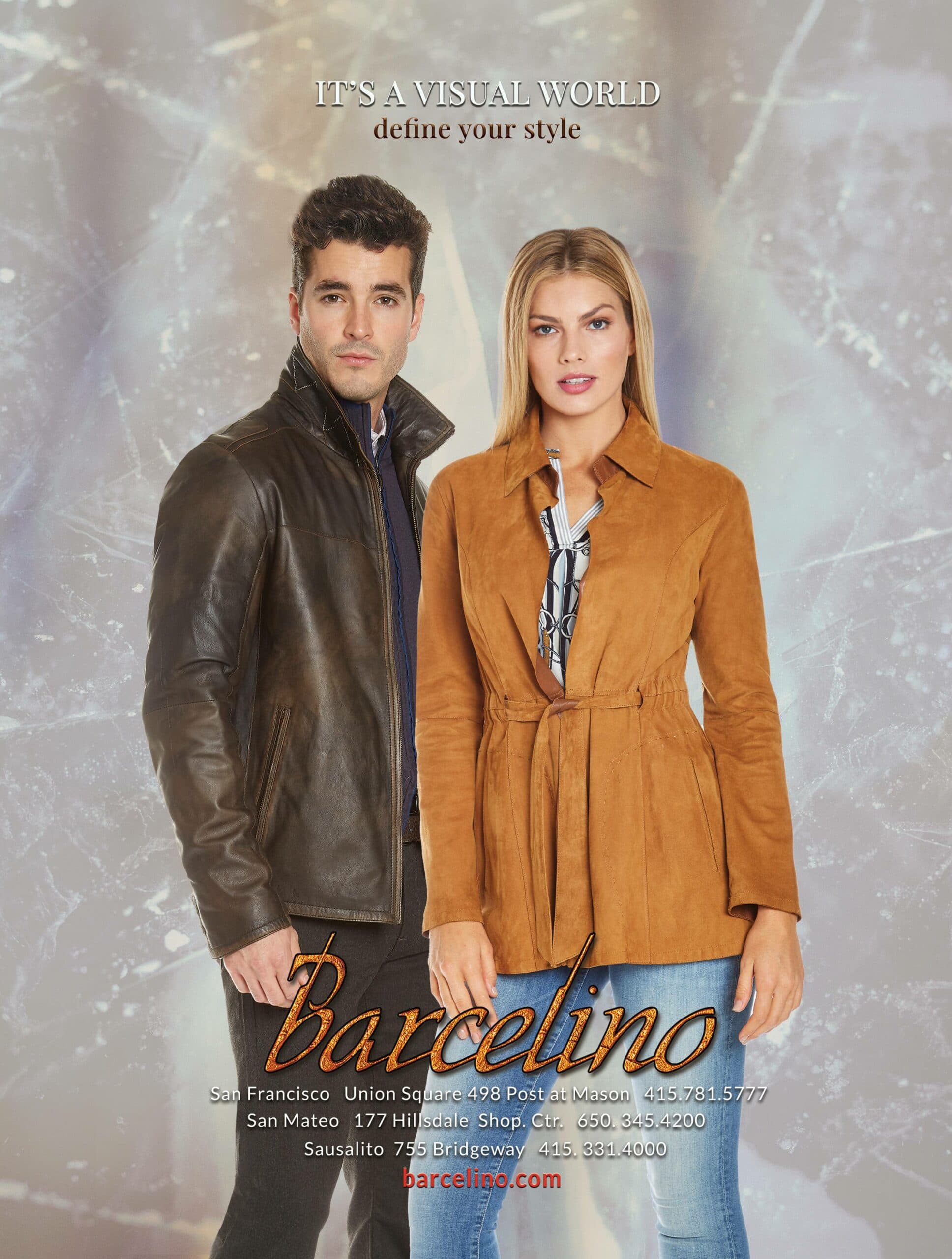 Barcelino Oxan leathers couple in Architectural Digest style layout