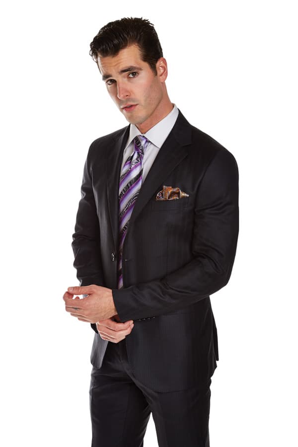 Suit, Modern Chevron Stripe Super 120's cloth by Tallia Di Delfino