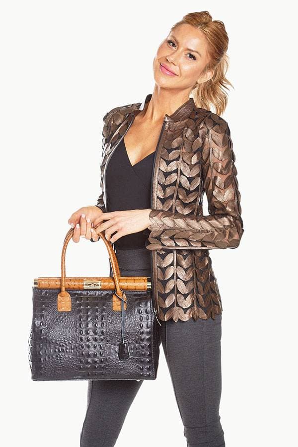 Bronze Leather Leaf Jacket