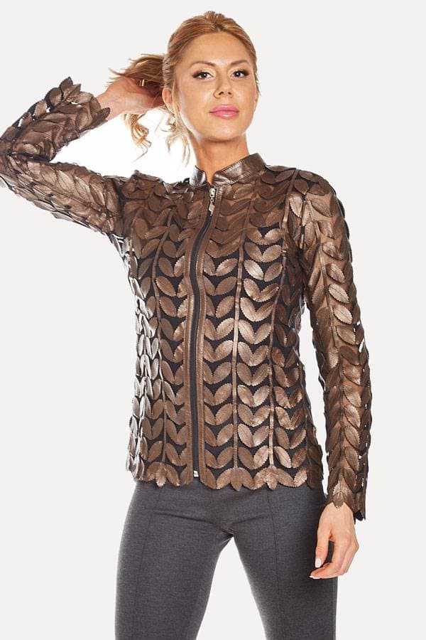 Bronze Leather Leaf Jacket