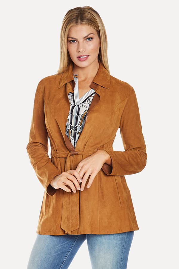 Camel Reversible Suede Leather Jacket