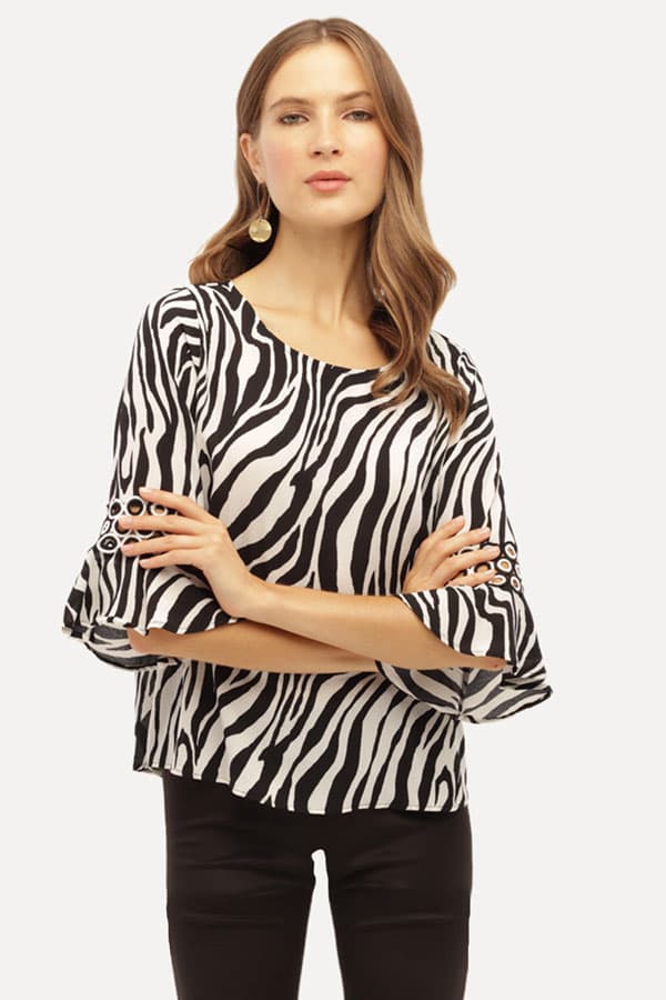 Zebra Crepe Top - $125.00 - View 1 of 2