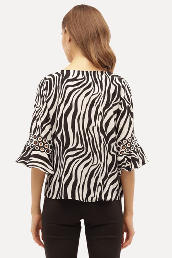 Zebra Crepe Top - $125.00 - View 2 of 2