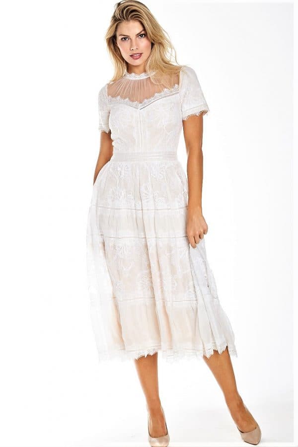 Lace Tea Length Dress