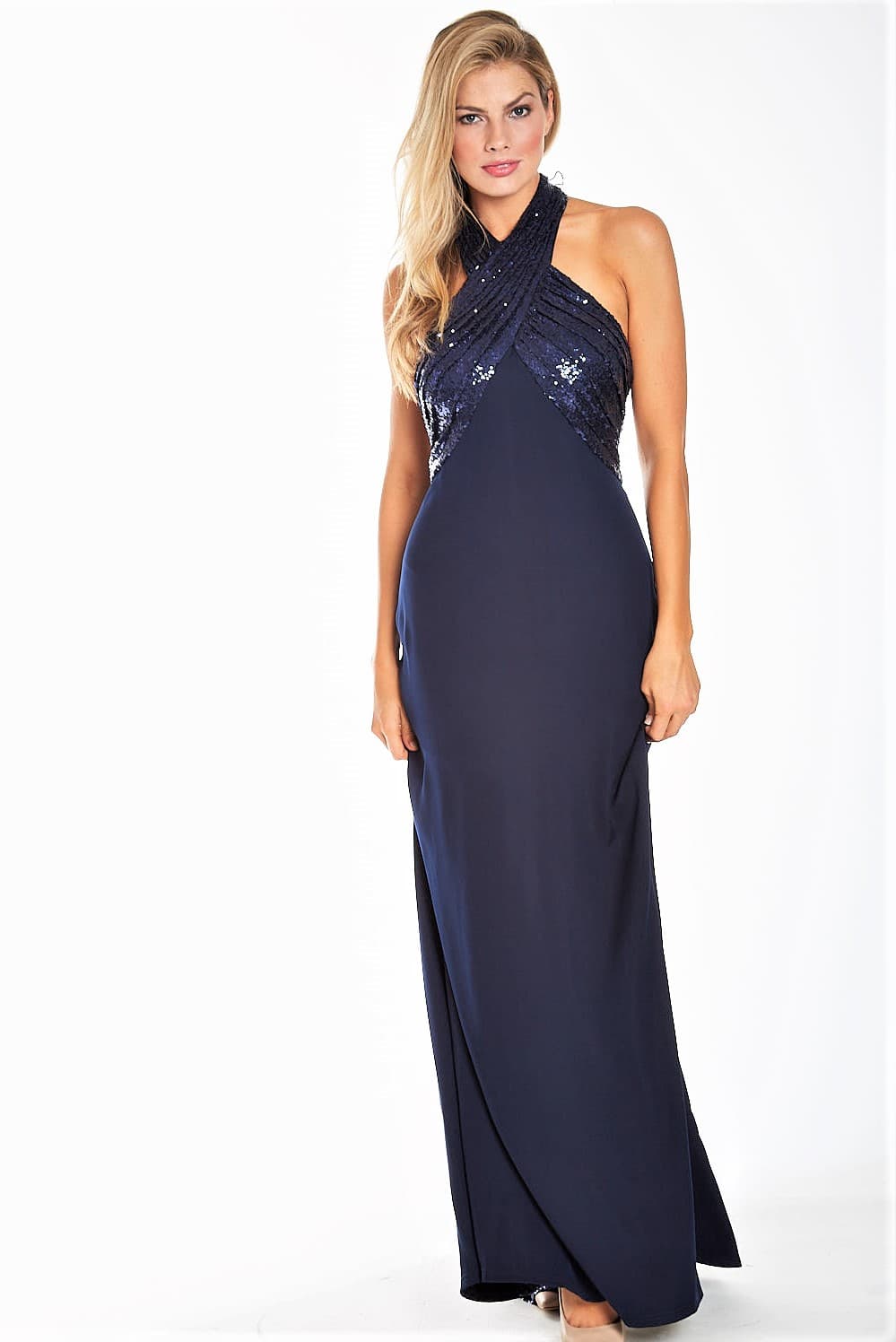 Sequined Halter Gown