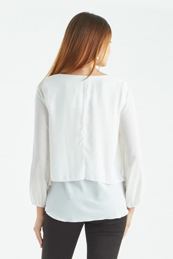 Crepe Flyaway Blouse - $82.50 - View 2 of 3