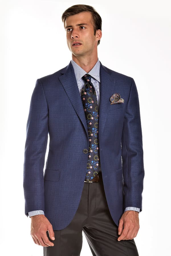 Blue Hopsack Design Sportcoat -  - View 4 of 6