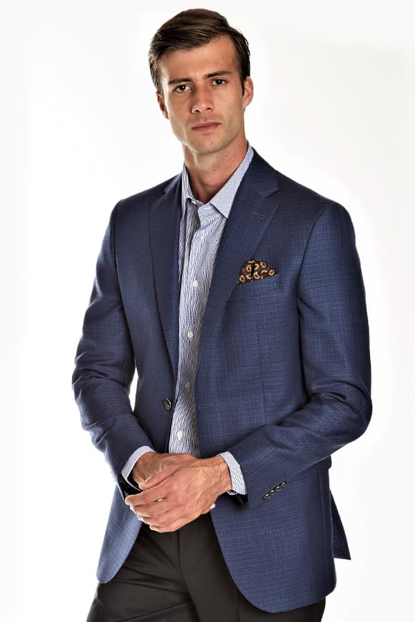 Blue Hopsack Design Sportcoat -  - View 3 of 6