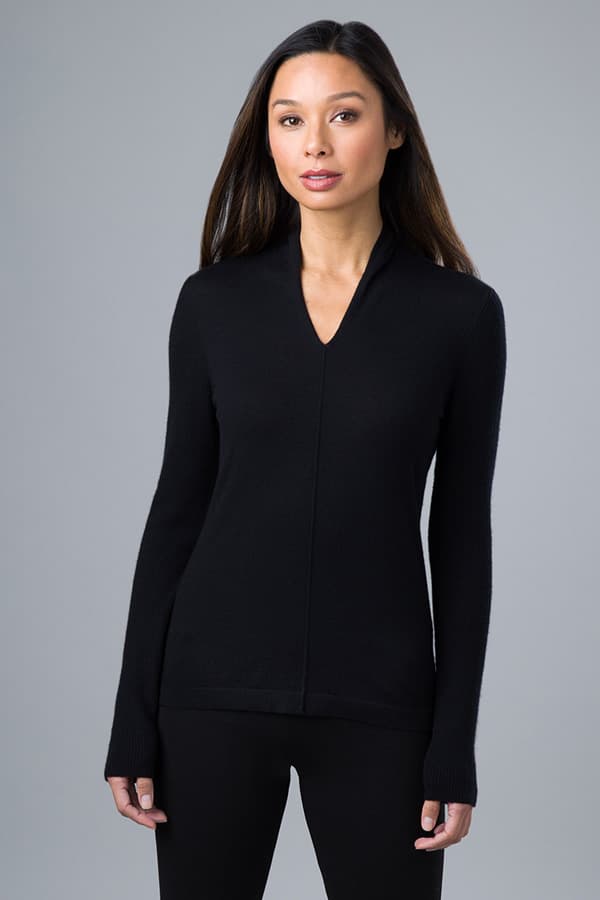 Worsted Pure Cashmere V-neck Sweater -  - View 1 of 1