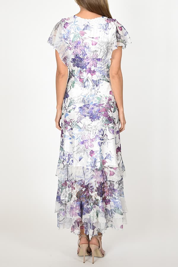 Plisse Flutter Sleeve Floral Dress -  - View 3 of 3