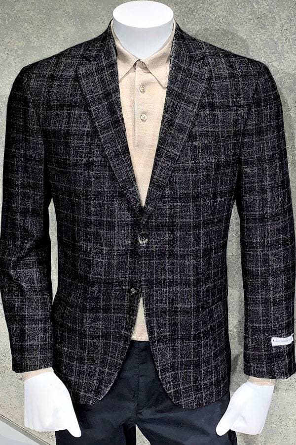 Wool and Viscosa Jacket in Plaid Italian Fabric Design -  - View 3 of 3
