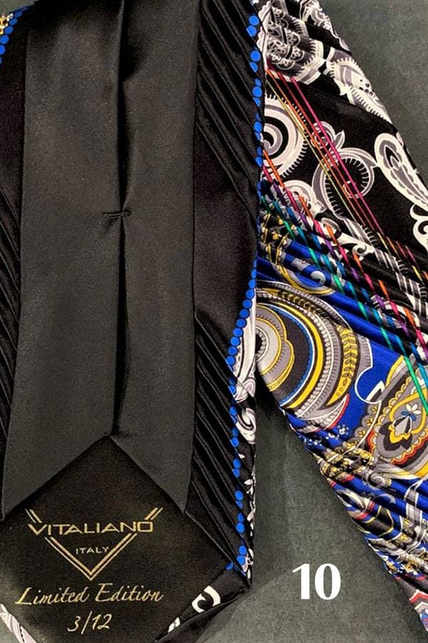 Black Pancaldi Limited Edition FANTASIA Plisse Silk Tie (*Order Instruction) | Men's - $395.00 - View 16 of 18