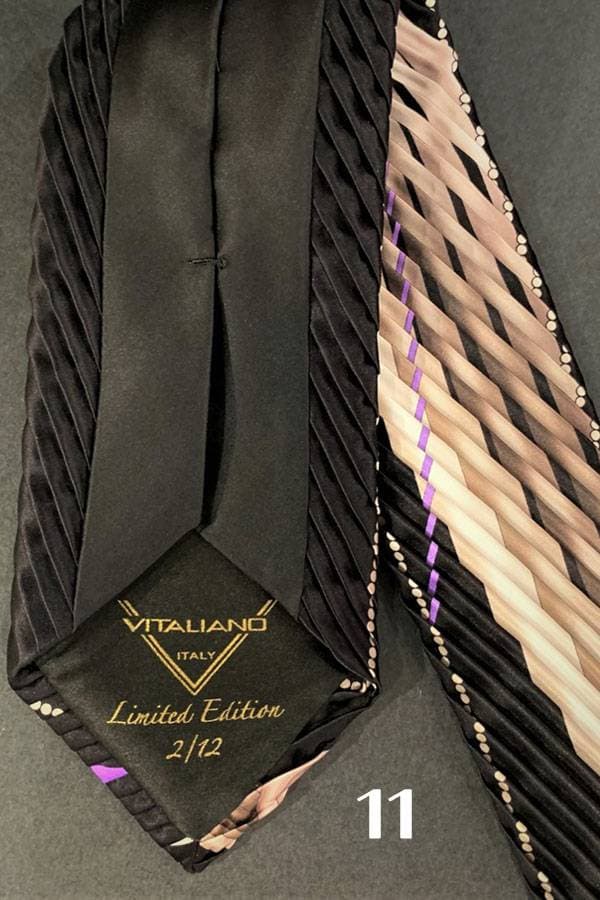 Black Pancaldi Limited Edition FANTASIA Plisse Silk Tie (*Order Instruction) | Men's - $395.00 - View 18 of 18