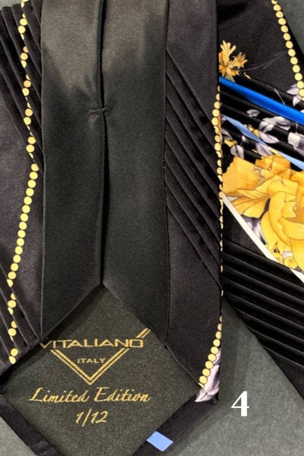 Black Pancaldi Limited Edition FANTASIA Plisse Silk Tie (*Order Instruction) | Men's - $395.00 - View 6 of 18