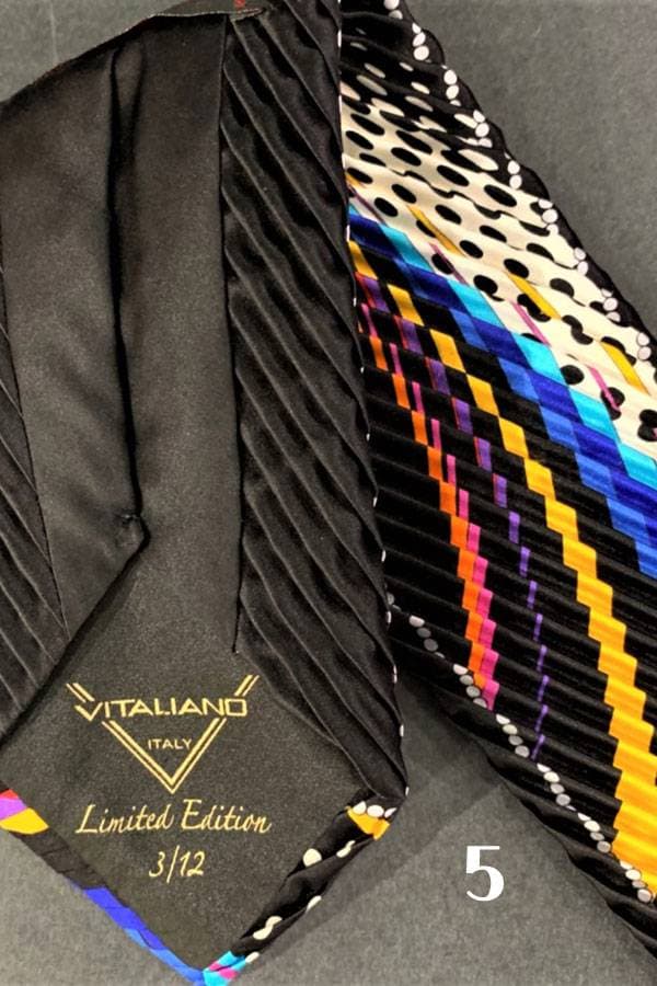 Black Pancaldi Limited Edition FANTASIA Plisse Silk Tie (*Order Instruction) | Men's - $395.00 - View 8 of 18