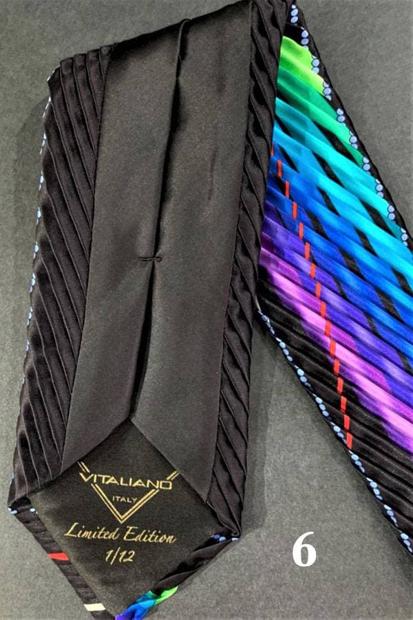 Black Pancaldi Limited Edition FANTASIA Plisse Silk Tie (*Order Instruction) | Men's - $395.00 - View 10 of 18