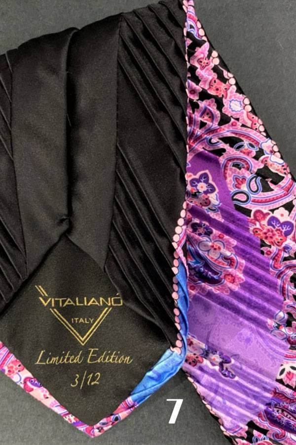 Black Pancaldi Limited Edition FANTASIA Plisse Silk Tie (*Order Instruction) | Men's - $395.00 - View 12 of 18