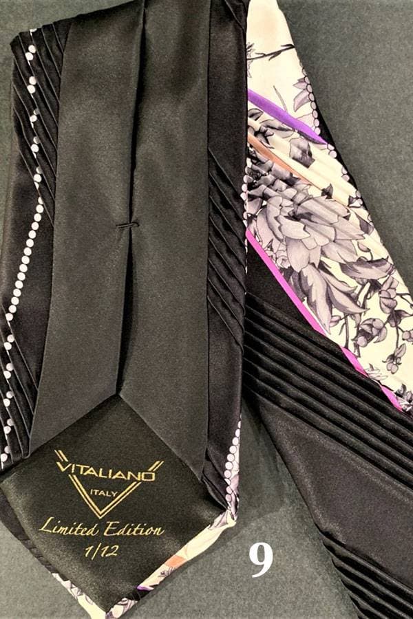 Black Pancaldi Limited Edition FANTASIA Plisse Silk Tie (*Order Instruction) | Men's - $395.00 - View 14 of 18