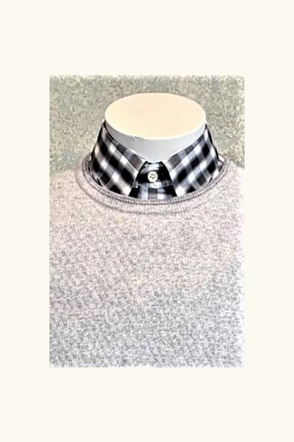 Italian Crew in Cashmere/Wool Basket Weave Design