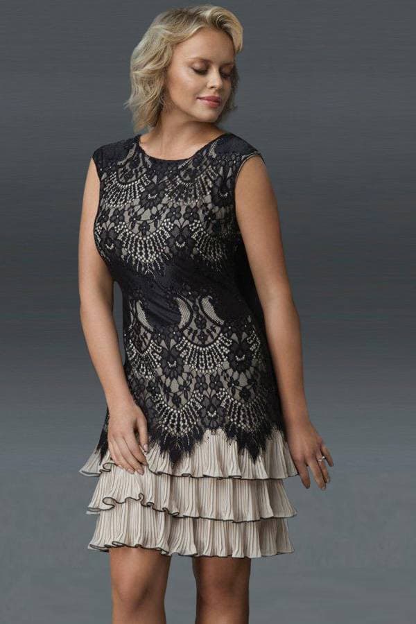 Lace and Chiffon Cocktail Dress - 38500 - Main product view