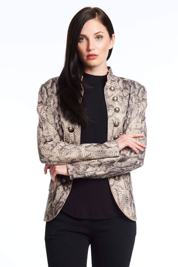 Microfiber Suede Python Military Jacket -  - Main product view