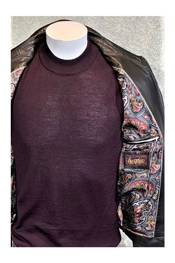 Torras Leather Blouson with Crocodile Trim Detail and Silk Tweel Lining -  - View 3 of 4