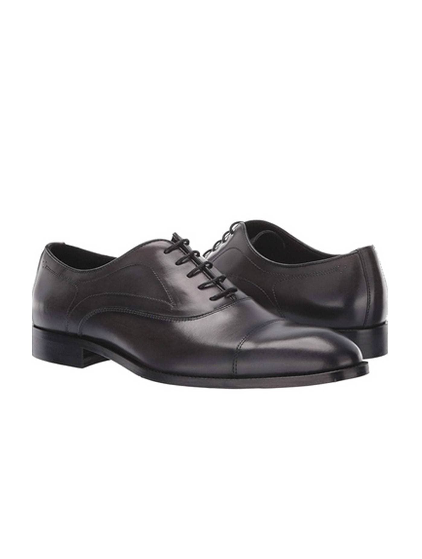 Leather dark brown formal shoe with lace up style
