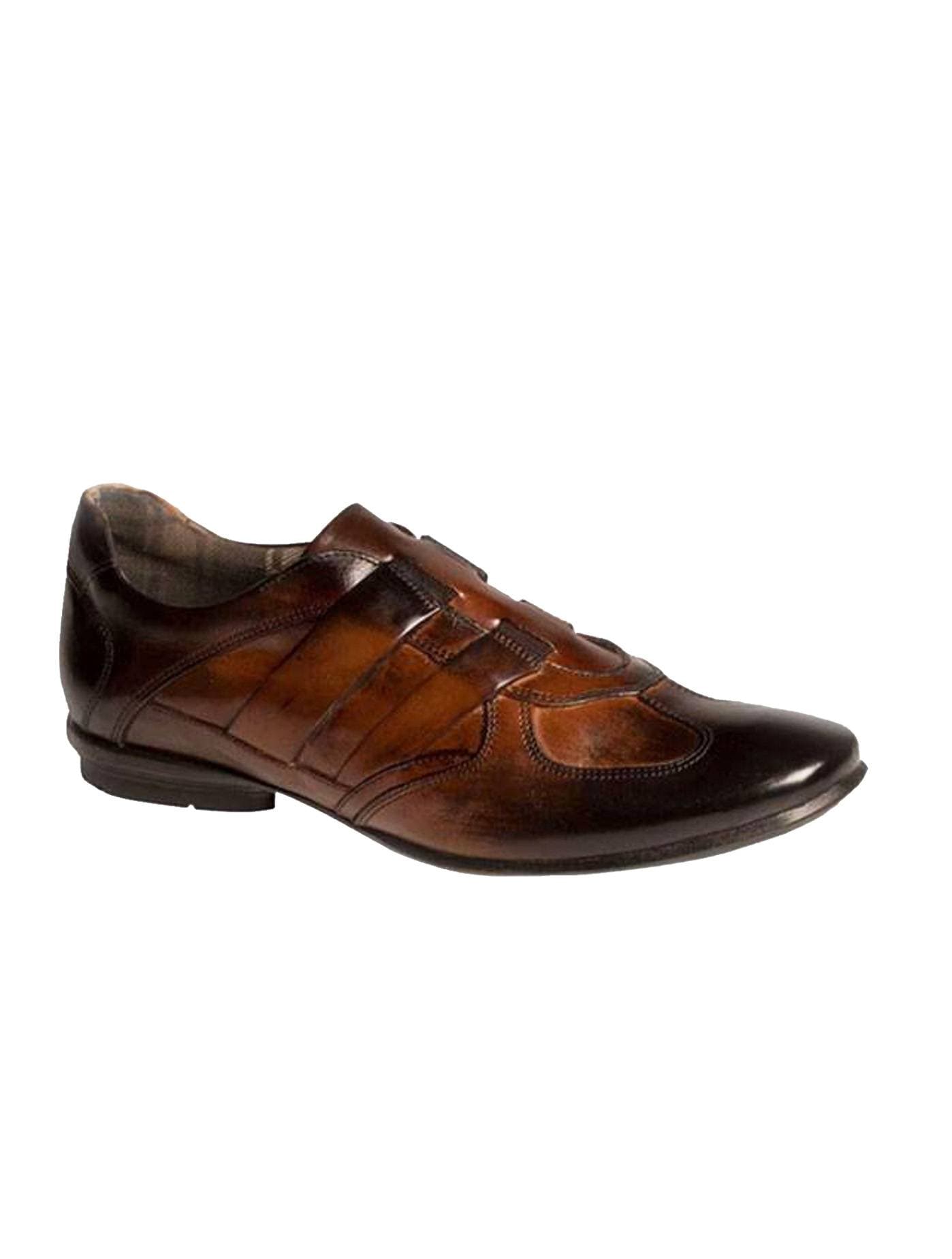 Dress Casual Slip-On brown shoe with plaid interior