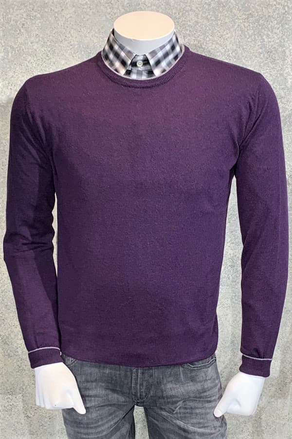 Italian Cashmere/Wool Crew Neck Sweater - 29500 - Main product view