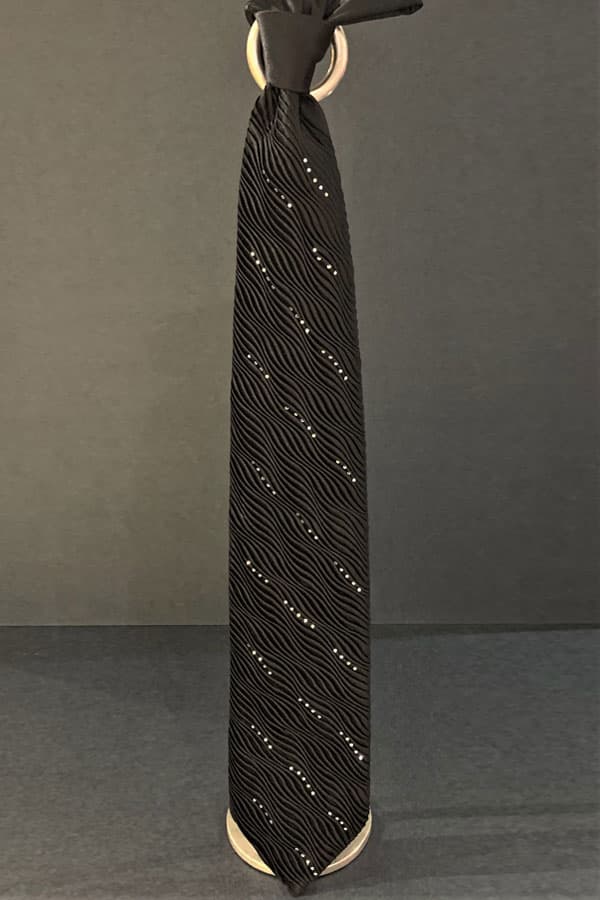 Black Pancaldi Pure Silk Tie with Special PLISSE Design, Ornamented with SWAROVSKI Crystals | Men's - $395.00 - View 1 of 1