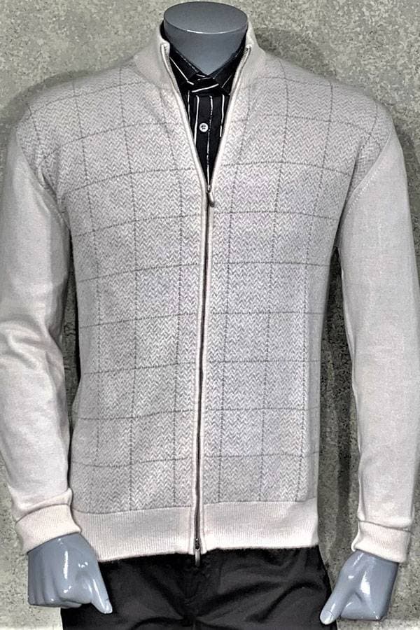 100% Cashmere Window Zip Mock Sweater - 59500 - Main product view