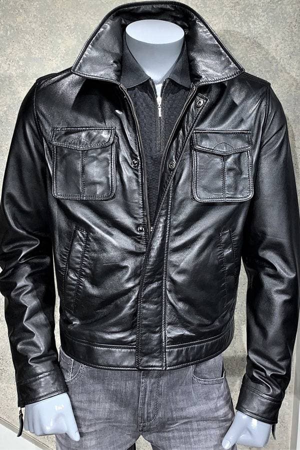 Torras-Leather Bomber in Black -  - View 4 of 4