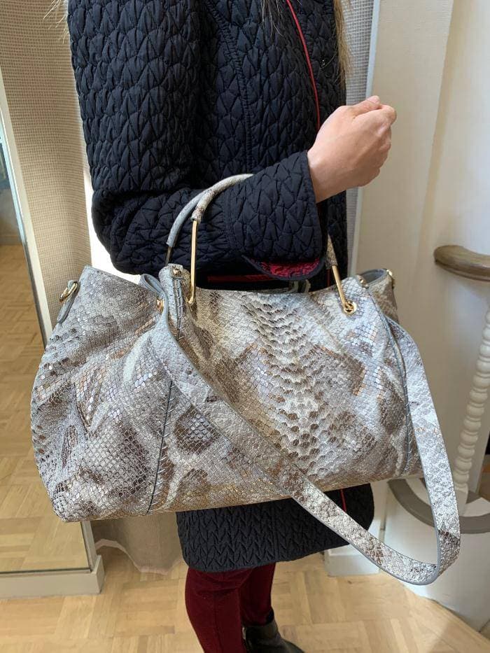 Python Gold/White Leather Doctor Bag -  - View 3 of 4