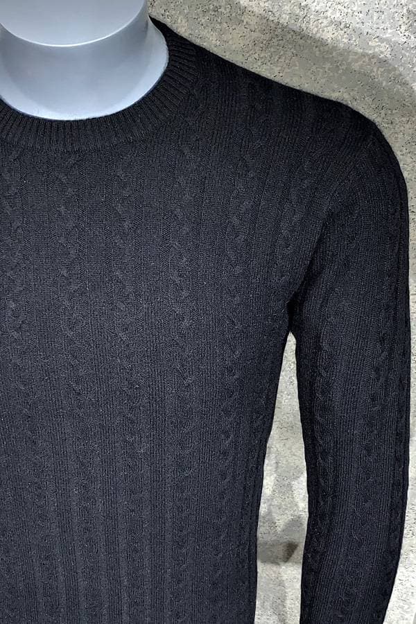 Pure Cashmere Crew Neck Cable Sweater - 42500 - Alternative view 2