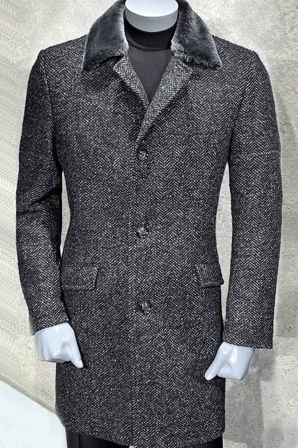 Top Coat Tweed with Shearling Collar - 116500 - Main product view