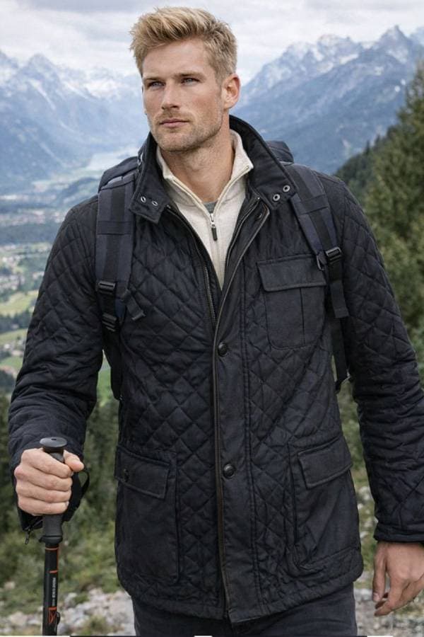 Quilted Zip Field Coat