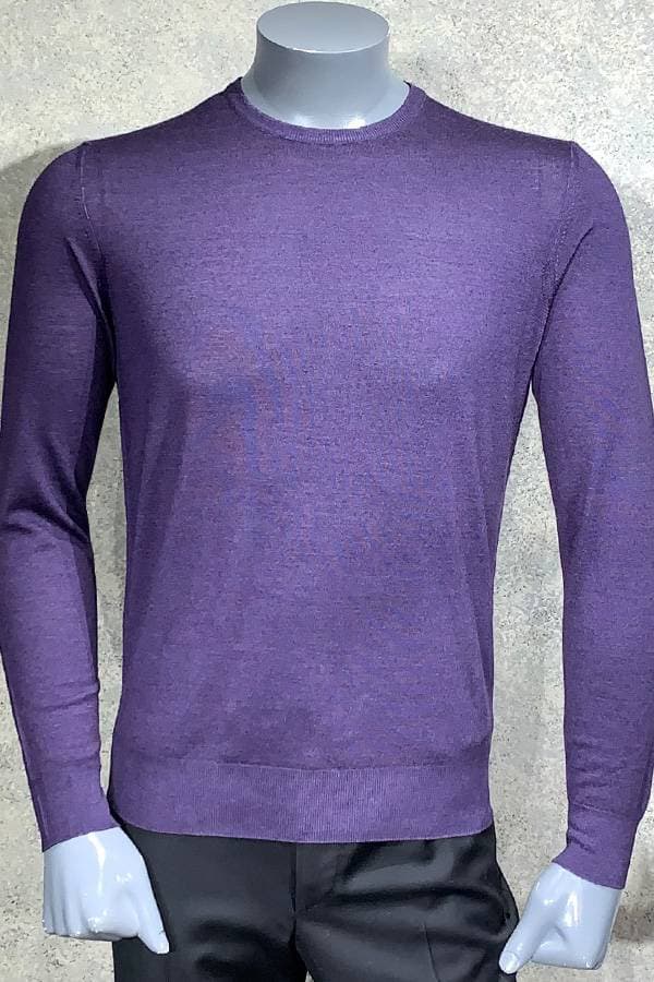 Silk/Wool Solid Crew Neck Sweater - $325.00 - View 1 of 2