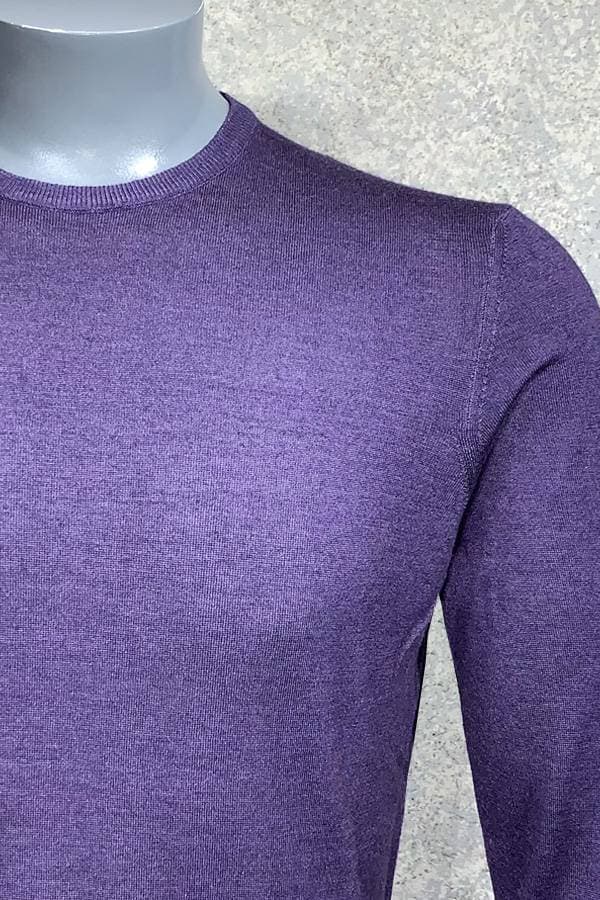 Silk/Wool Solid Crew Neck Sweater - $325.00 - View 2 of 2