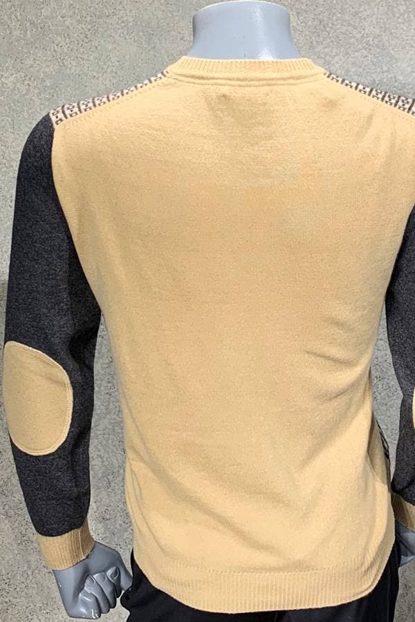 100% Cashmere Crew Check Stripe Sweater -  - View 3 of 3