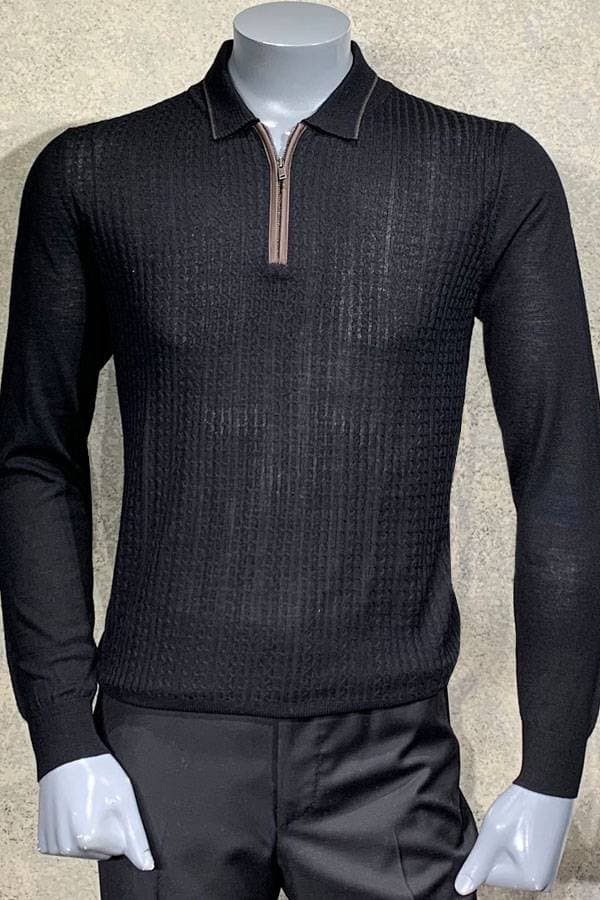 Cashmere Wool Zip Polo - 24500 - Main product view