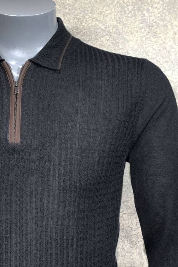 Cashmere Wool Zip Polo - 24500 - Alternative view 2