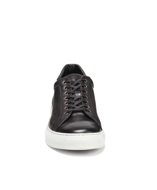 Trask Italian Sneaker in Hand Finished Charcoal Black Color.
