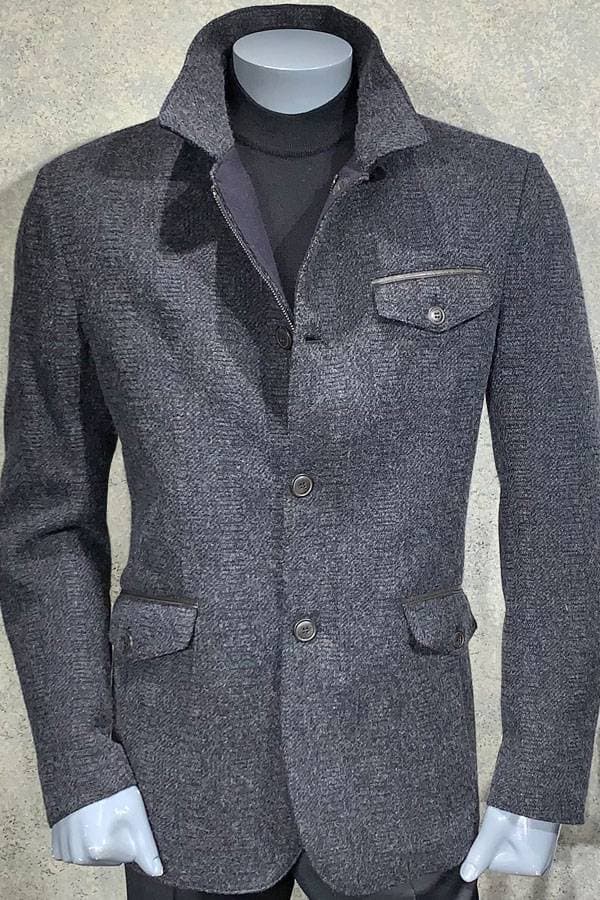 Leather Trim Flap Pocket Outerwear -  - View 3 of 3
