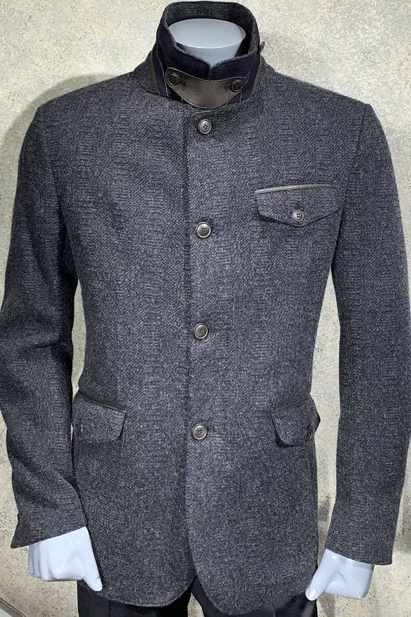 Leather Trim Flap Pocket Outerwear -  - View 1 of 3