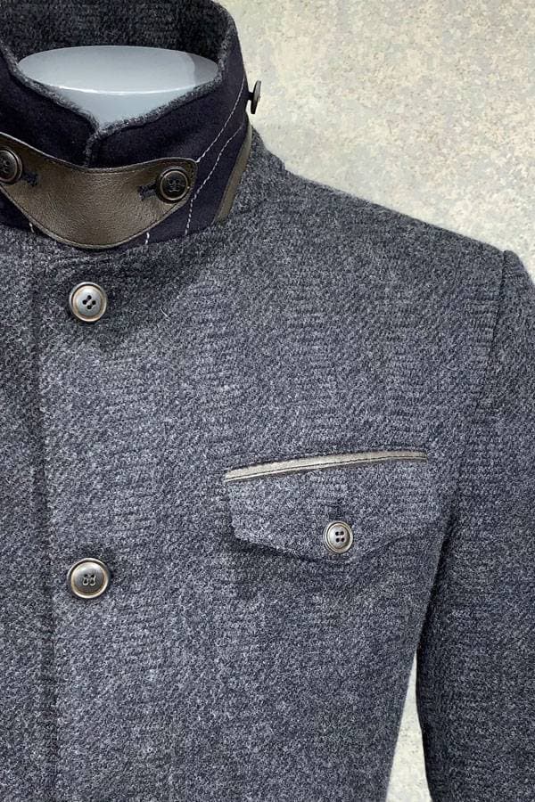 Leather Trim Flap Pocket Outerwear -  - View 2 of 3