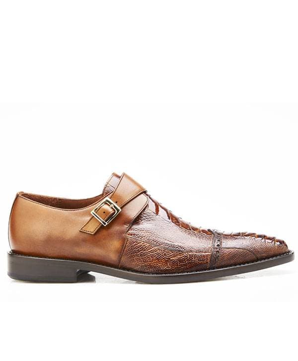 Ostrich Paw and Italian Calf Shoe in Monk Strap Design - $575.00 - View 3 of 4