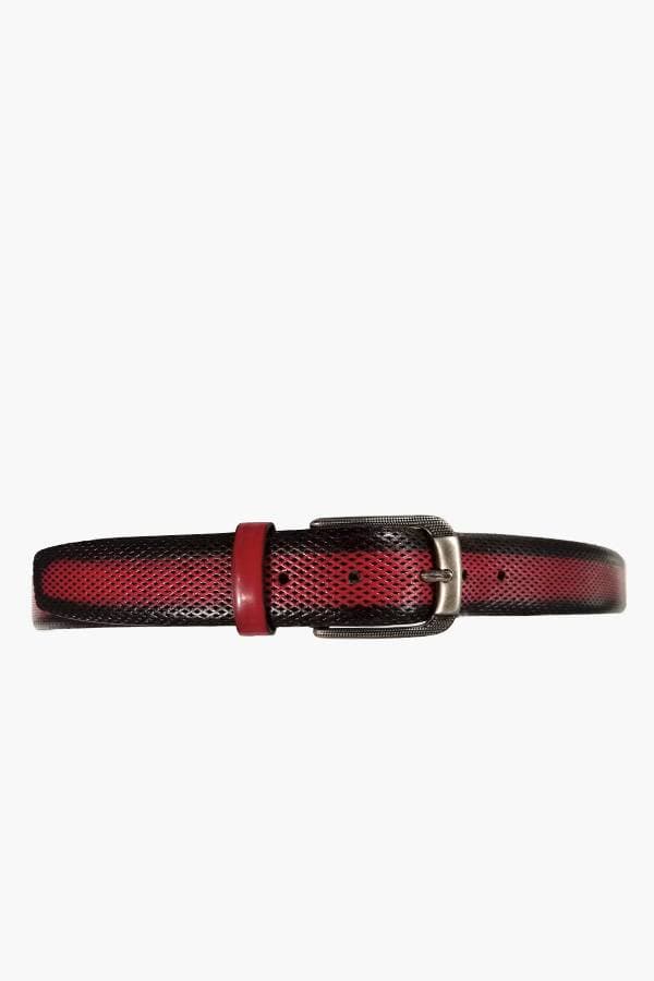 Vintage Leather Diamond Cut Belt