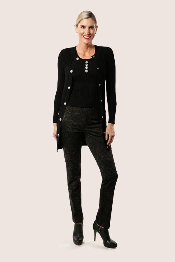 Black Long Knit Cardigan W/Buttons - $132.50 - View 4 of 4