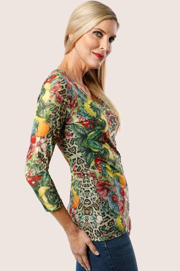 Top Vneck Mesh Leo Tropical -  - View 3 of 4
